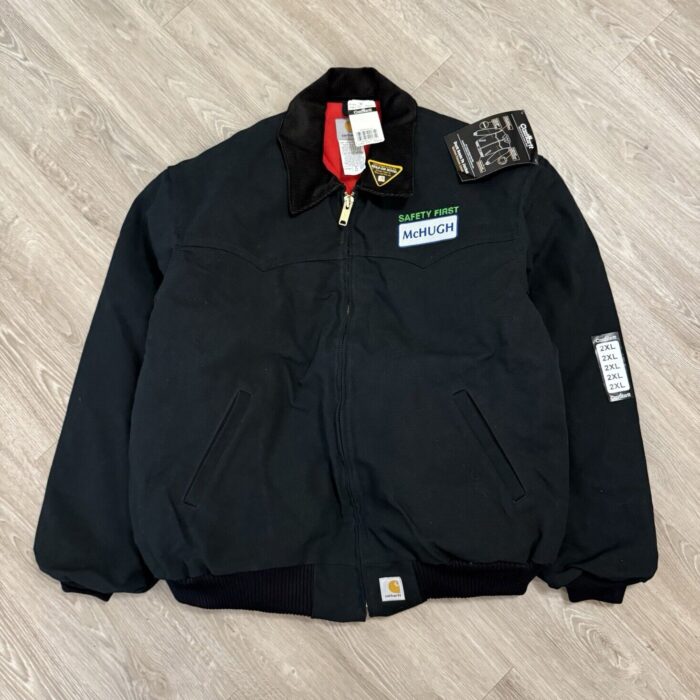 Vintage Deadstock Carhartt Santa Fe J13 Bomber Jacket – 2XL Black Canvas, Rare 90s Find!